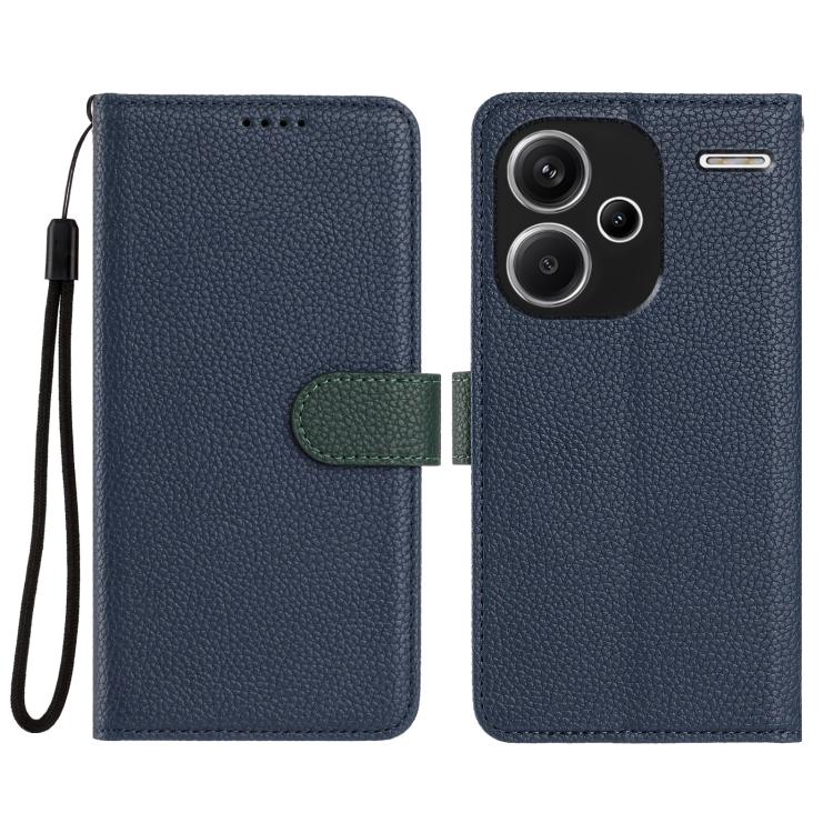 For Redmi Note 13 Pro+ Detachable Litchi Texture Magnetic Vegan Leather Phone Case