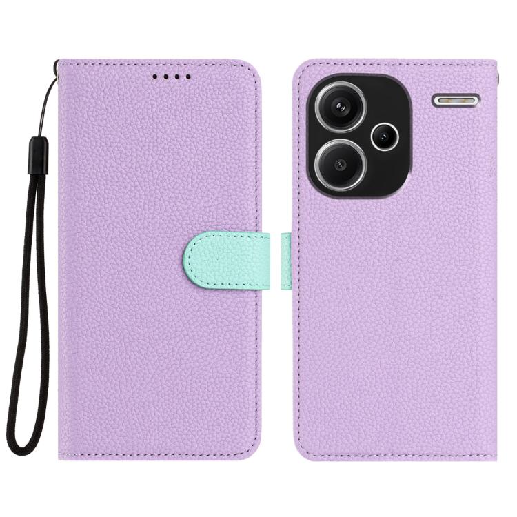 For Redmi Note 13 Pro+ Detachable Litchi Texture Magnetic Vegan Leather Phone Case