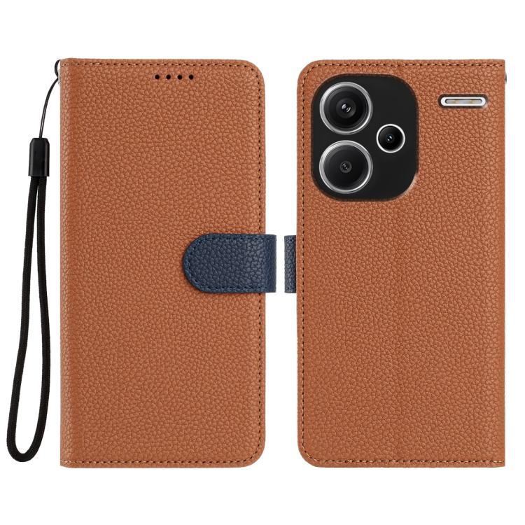 For Redmi Note 13 Pro+ Detachable Litchi Texture Magnetic Vegan Leather Phone Case