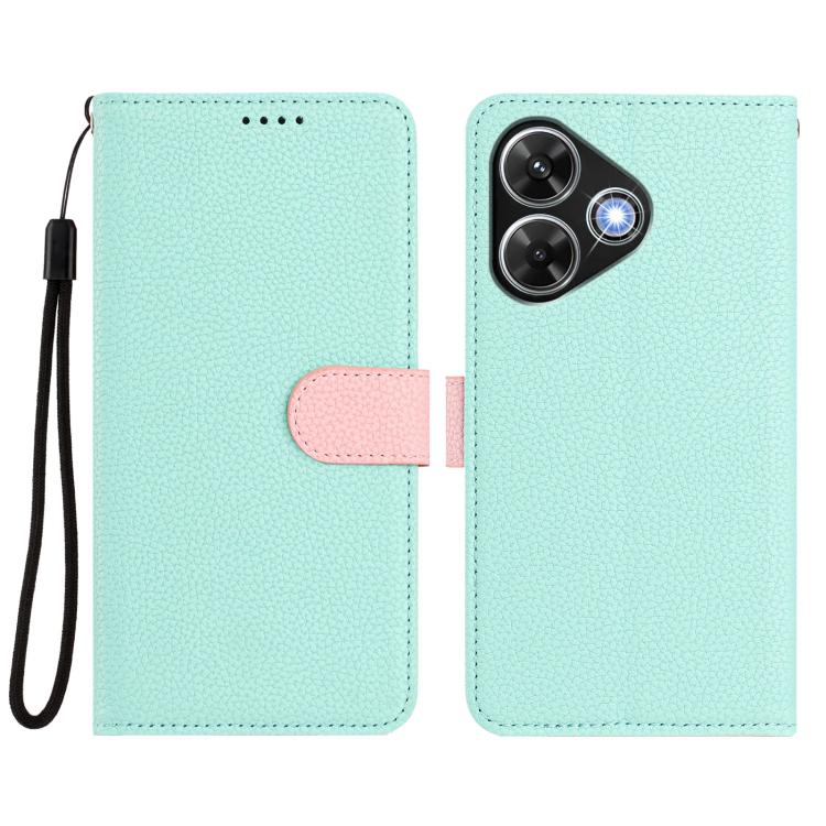 For Redmi 13 4G / 5G / Note 13R Detachable Litchi Texture Magnetic Vegan Leather Phone Case