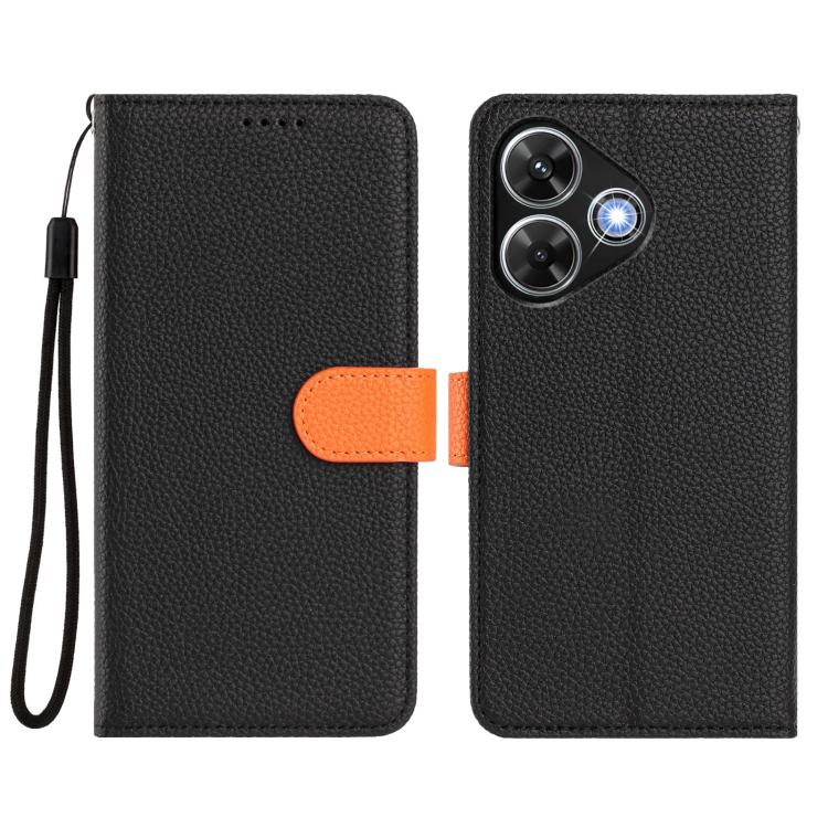 For Redmi 13 4G / 5G / Note 13R Detachable Litchi Texture Magnetic Vegan Leather Phone Case