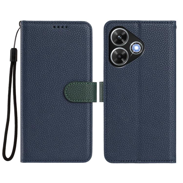 For Redmi 13 4G / 5G / Note 13R Detachable Litchi Texture Magnetic Vegan Leather Phone Case