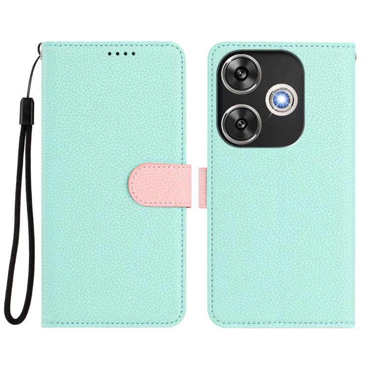 For Redmi Turbo 3 / Poco F6 Detachable Litchi Texture Magnetic Vegan Leather Phone Case