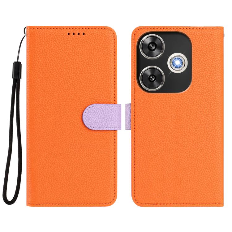 For Redmi Turbo 3 / Poco F6 Detachable Litchi Texture Magnetic Vegan Leather Phone Case