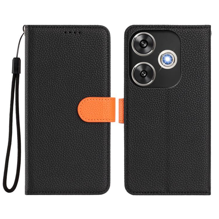 For Redmi Turbo 3 / Poco F6 Detachable Litchi Texture Magnetic Vegan Leather Phone Case