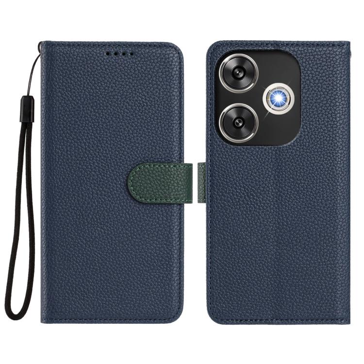 For Redmi Turbo 3 / Poco F6 Detachable Litchi Texture Magnetic Vegan Leather Phone Case