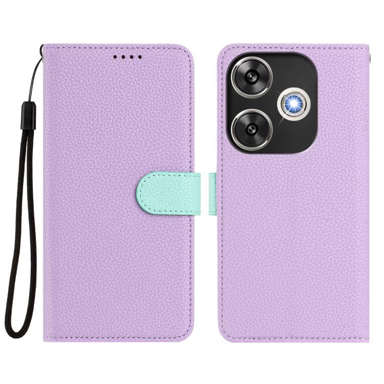 For Redmi Turbo 3 / Poco F6 Detachable Litchi Texture Magnetic Vegan Leather Phone Case