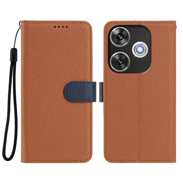 For Redmi Turbo 3 / Poco F6 Detachable Litchi Texture Magnetic Vegan Leather Phone Case