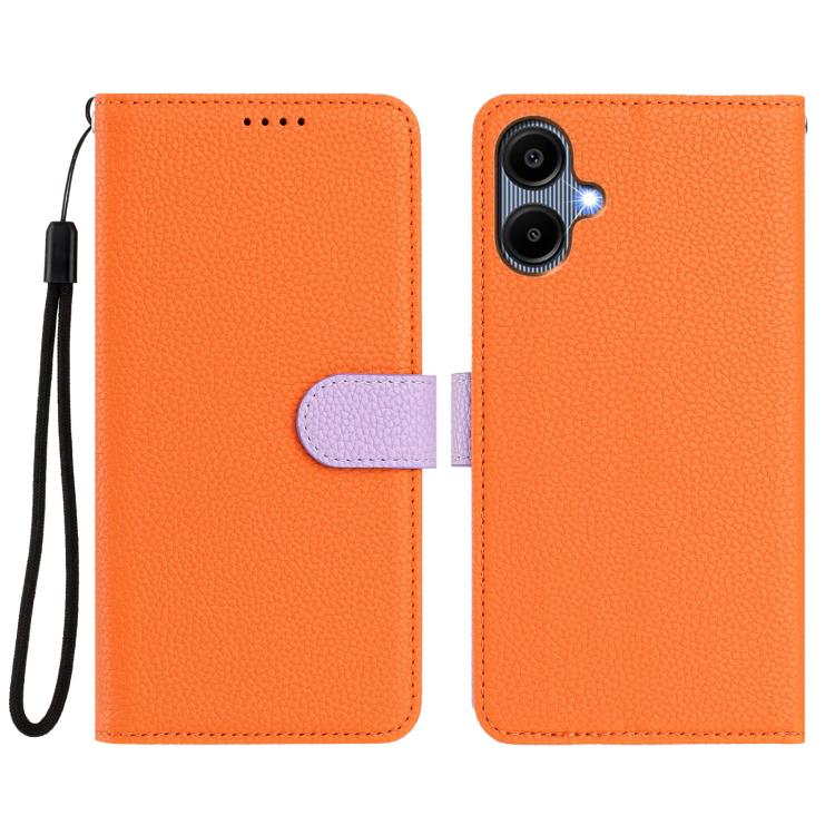 For Samsung Galaxy A04 Detachable Litchi Texture Magnetic Vegan Leather Phone Case