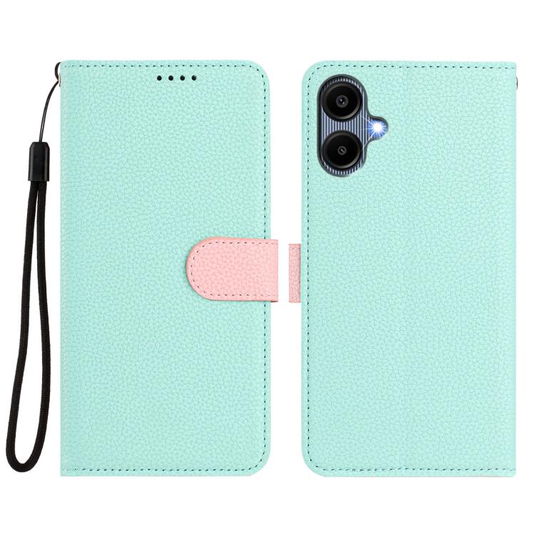 For Samsung Galaxy A05 Detachable Litchi Texture Magnetic Vegan Leather Phone Case