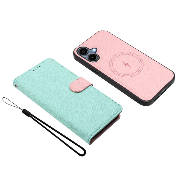 For Samsung Galaxy A05 Detachable Litchi Texture Magnetic Vegan Leather Phone Case
