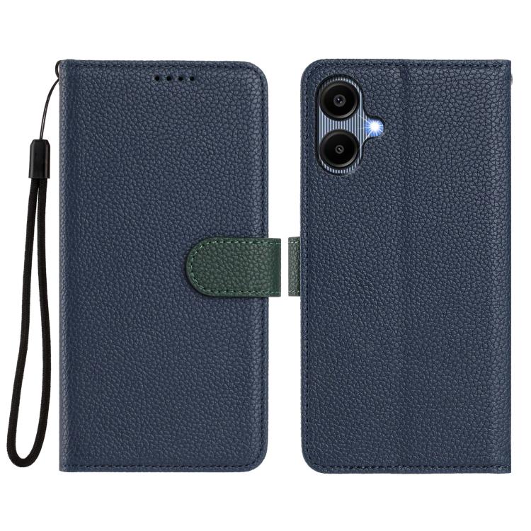 For Samsung Galaxy A05 Detachable Litchi Texture Magnetic Vegan Leather Phone Case