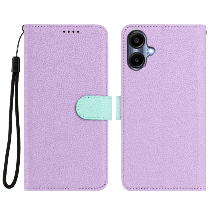 For Samsung Galaxy A05 Detachable Litchi Texture Magnetic Vegan Leather Phone Case