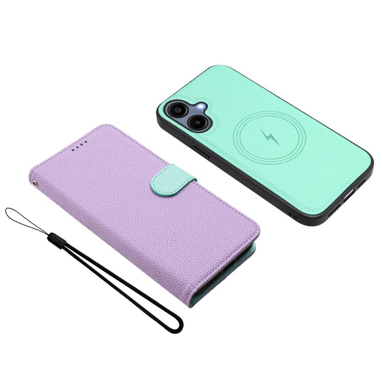For Samsung Galaxy A05 Detachable Litchi Texture Magnetic Vegan Leather Phone Case