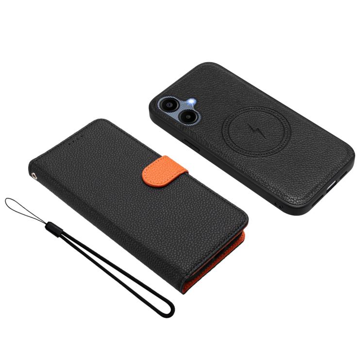 For Samsung Galaxy A06 5G / 4G Detachable Litchi Texture Magnetic Vegan Leather Phone Case