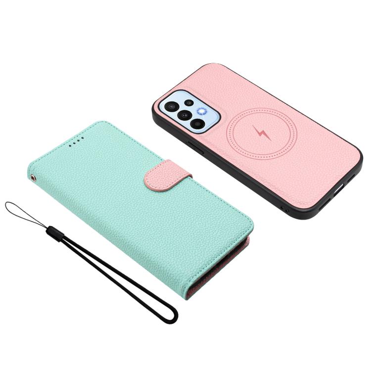 For Samsung Galaxy A13 4G Detachable Litchi Texture Magnetic Vegan Leather Phone Case