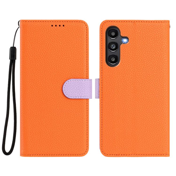 For Samsung Galaxy A13 5G / A04s Detachable Litchi Texture Magnetic Vegan Leather Phone Case