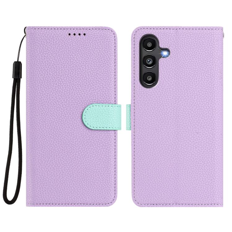 For Samsung Galaxy A13 5G / A04s Detachable Litchi Texture Magnetic Vegan Leather Phone Case