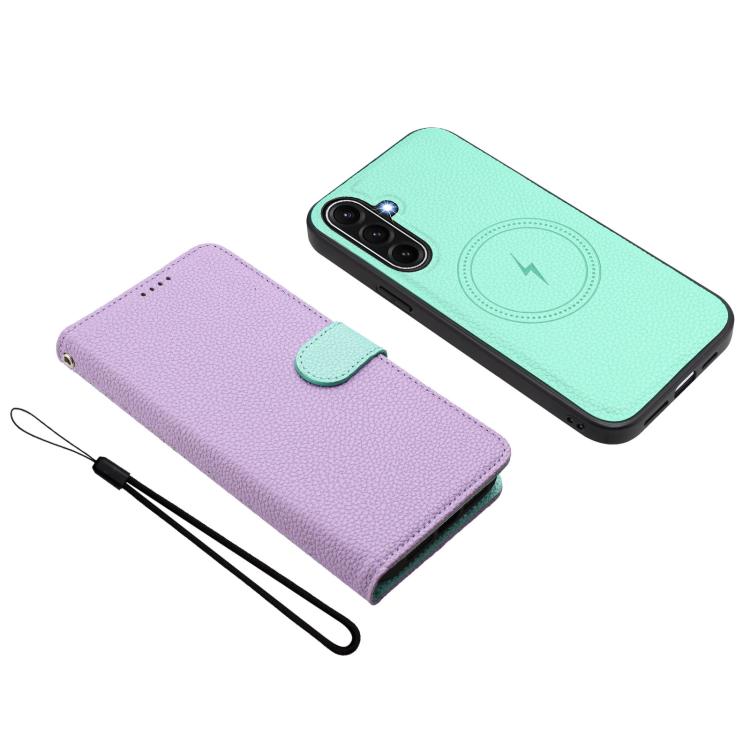 For Samsung Galaxy A17 5G / 4G Detachable Litchi Texture Magnetic Vegan Leather Phone Case
