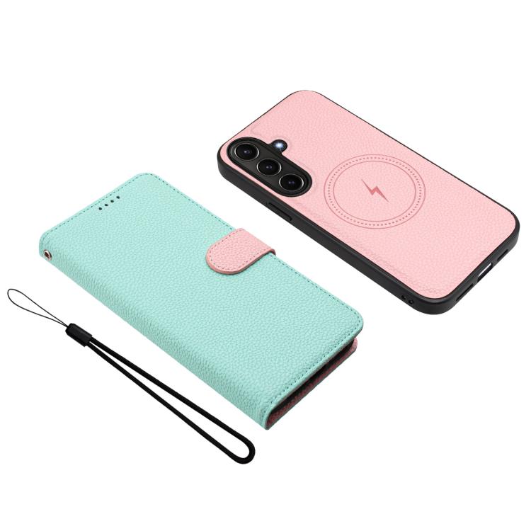 For Samsung Galaxy A36 5G Detachable Litchi Texture Magnetic Vegan Leather Phone Case