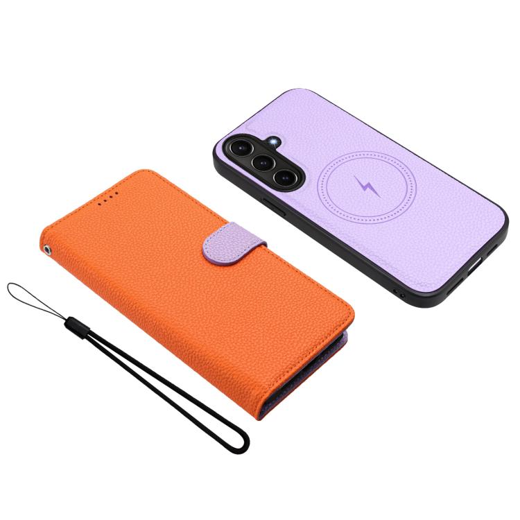 For Samsung Galaxy A36 5G Detachable Litchi Texture Magnetic Vegan Leather Phone Case