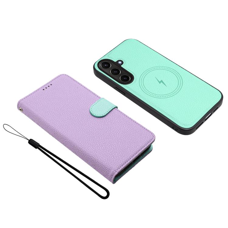 For Samsung Galaxy A36 5G Detachable Litchi Texture Magnetic Vegan Leather Phone Case