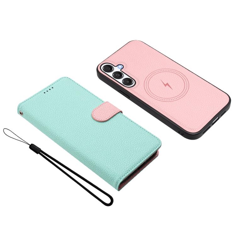 For Samsung Galaxy A54 5G Detachable Litchi Texture Magnetic Vegan Leather Phone Case