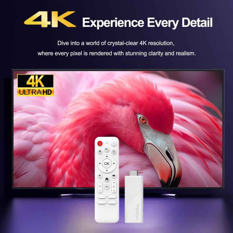 H96 Max H313 Android 14 Mini HD TV Stick with Remote Control, 2GB+8GB, ARM Cortex-A53 Quad Core - White