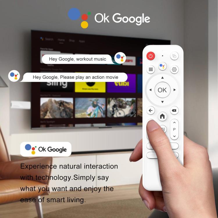 H96 Max H313 Android 14 Mini HD TV Stick with Remote Control, 2GB+8GB, ARM Cortex-A53 Quad Core - White