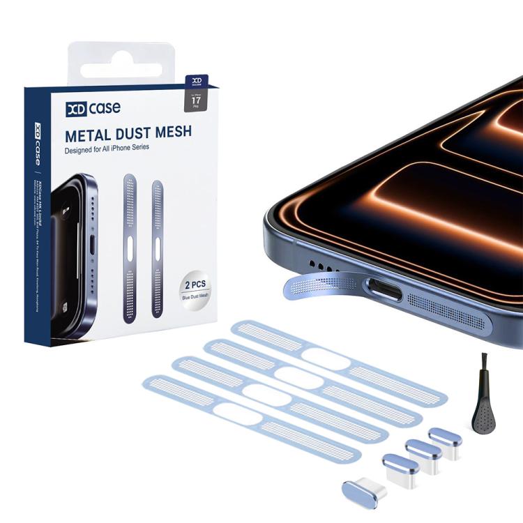 For iPhone 17 Pro XDcase 4pcs Metal Dust Mesh Earpiece Dustproof Stickers with 4 Anti-Dust Plugs 1 Cleaning Brush
