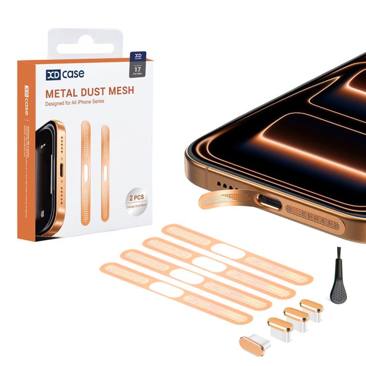 For iPhone 17 Pro Max XDcase 4pcs Metal Dust Mesh Earpiece Dustproof Stickers with 4 Anti-Dust Plugs 1 Cleaning Brush