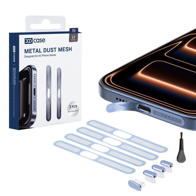 For iPhone 17 Pro Max XDcase 4pcs Metal Dust Mesh Earpiece Dustproof Stickers with 4 Anti-Dust Plugs 1 Cleaning Brush