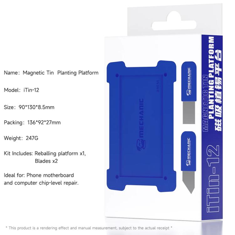 Mechanic iTin-12 BGA Reballing Stencil Magnetic Tin Plating Platform