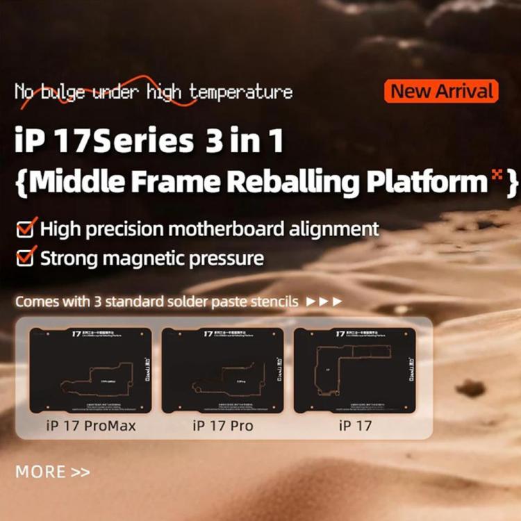 Qianli 3 in 1 Magnetic Middle Frame Reballing Platform for iPhone 17 / 17 Pro / 17Pro Max