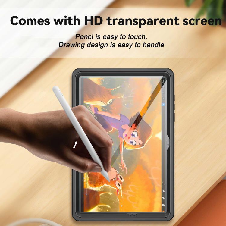 For Samsung Galaxy Tab A11+ RedPepper Shockproof Waterproof PC Hybrid TPU Tablet Case - Black