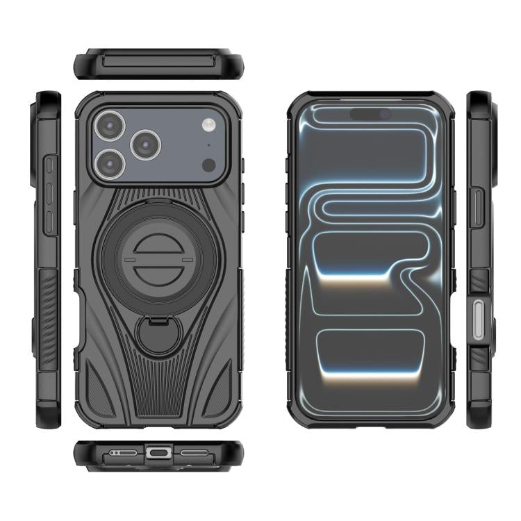 For iPhone 17 Pro Max Star Ring Metallic Pivot Bracket Magnetic Phone Case
