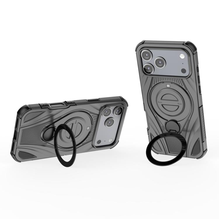 For iPhone 17 Pro Max Star Ring Metallic Pivot Bracket Magnetic Phone Case