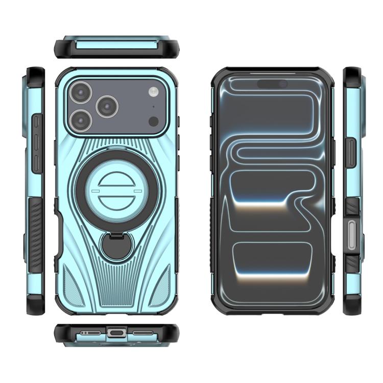 For iPhone 17 Pro Max Star Ring Metallic Pivot Bracket Magnetic Phone Case