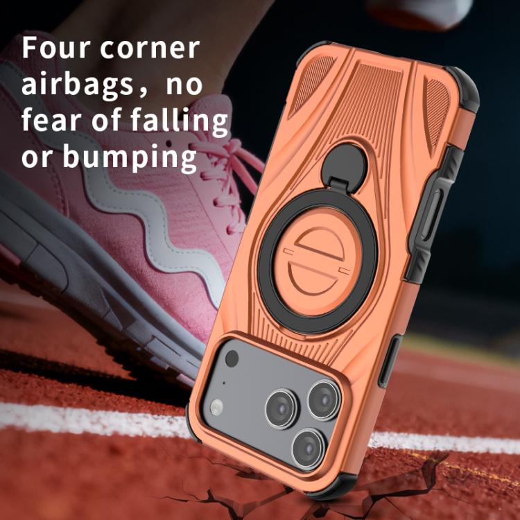 For iPhone 17 Pro Max Star Ring Metallic Pivot Bracket Magnetic Phone Case