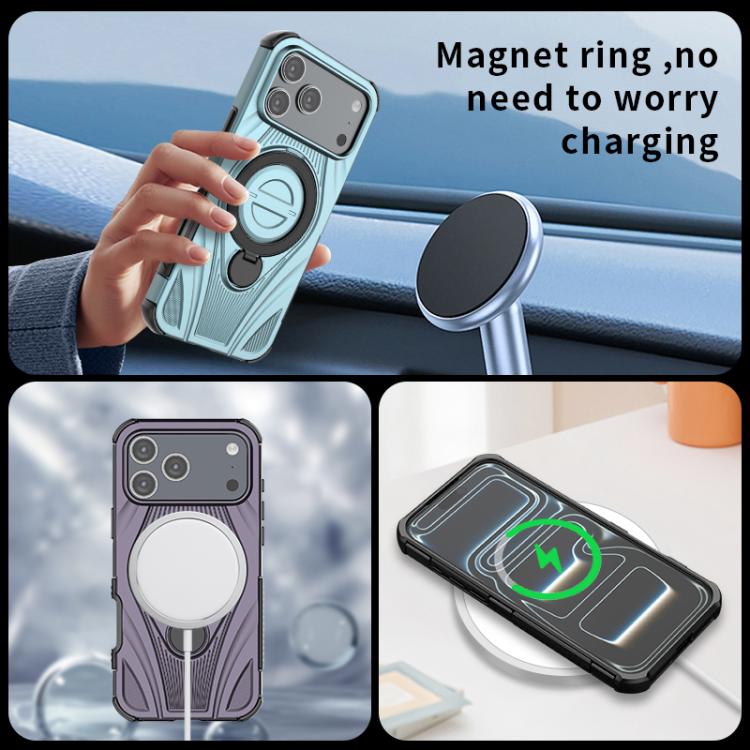 For iPhone 17 Pro Max Star Ring Metallic Pivot Bracket Magnetic Phone Case