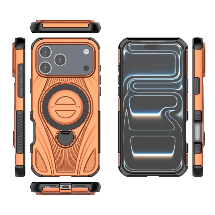 For iPhone 17 Pro Max Star Ring Metallic Pivot Bracket Magnetic Phone Case