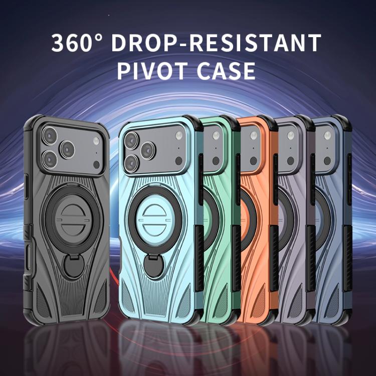 For iPhone 17 Pro Max Star Ring Metallic Pivot Bracket Magnetic Phone Case