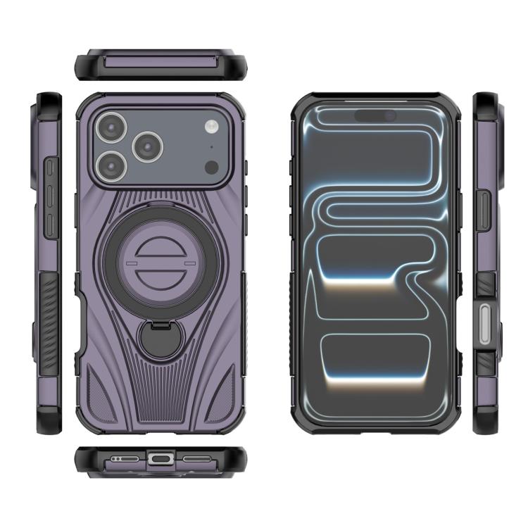 For iPhone 17 Pro Max Star Ring Metallic Pivot Bracket Magnetic Phone Case