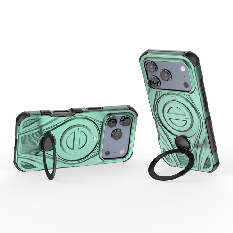 For iPhone 17 Pro Star Ring Metallic Pivot Bracket Magnetic Phone Case