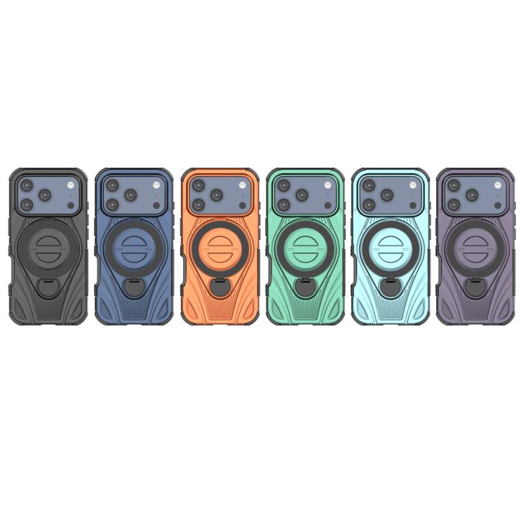 For iPhone 17 Pro Star Ring Metallic Pivot Bracket Magnetic Phone Case