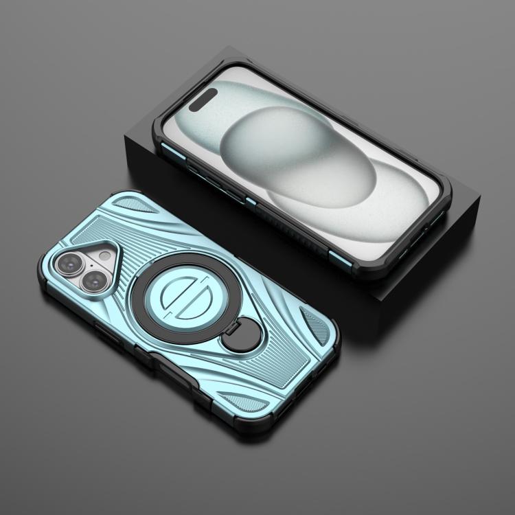 For iPhone 17 Star Ring Metallic Pivot Bracket Magnetic Phone Case