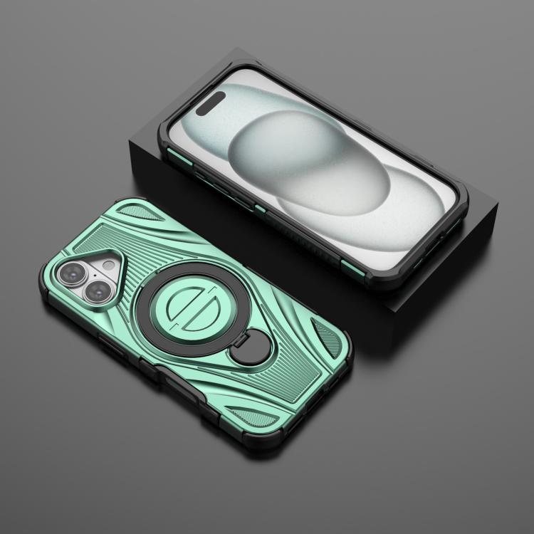 For iPhone 17 Star Ring Metallic Pivot Bracket Magnetic Phone Case