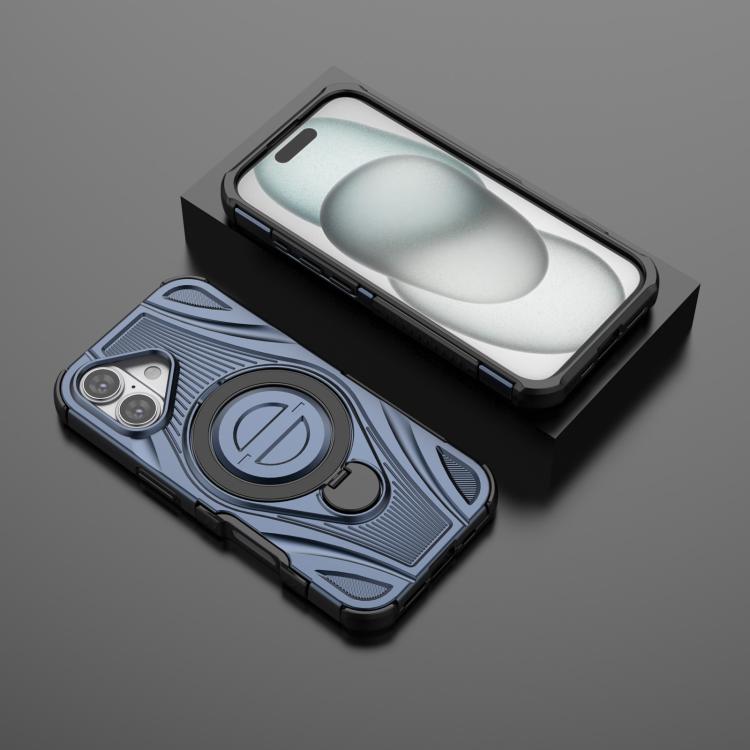 For iPhone 17 Star Ring Metallic Pivot Bracket Magnetic Phone Case