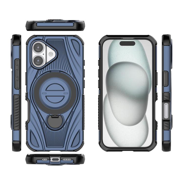 For iPhone 17 Star Ring Metallic Pivot Bracket Magnetic Phone Case