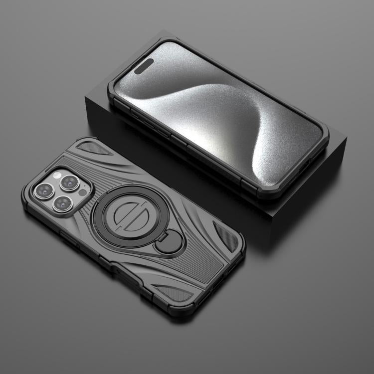 For iPhone 16 Pro Max Star Ring Metallic Pivot Bracket Magnetic Phone Case